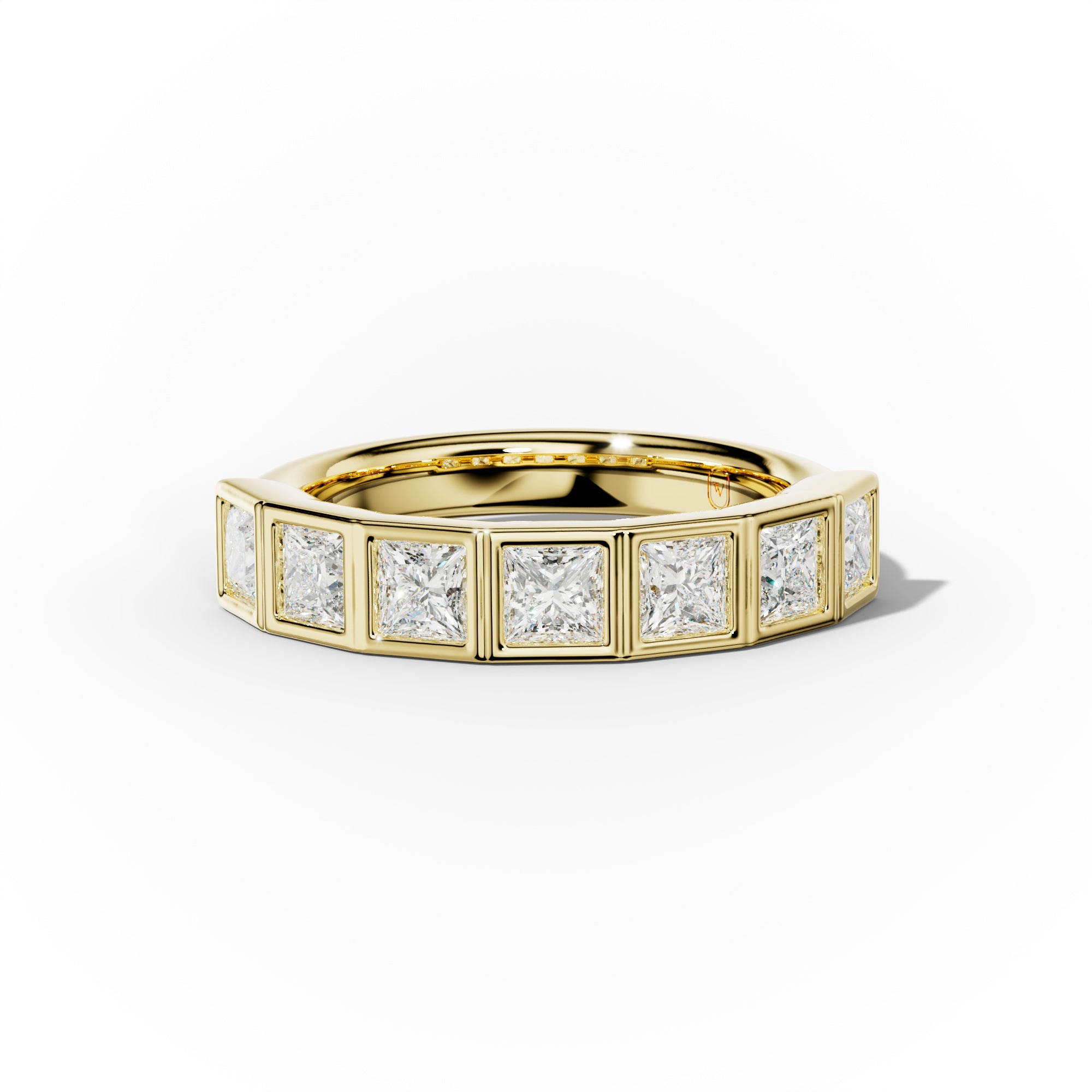 2.0 Carat Bezel Set Princess Cut Diamond Anniversary Band